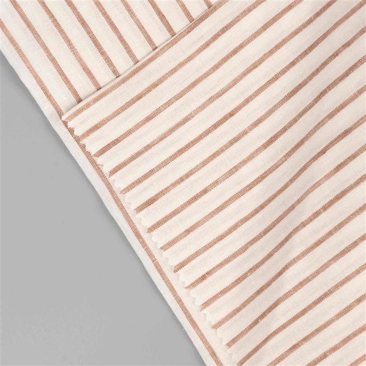 Off White Taupe Striped Linen Fabric factory Off White Taupe Striped Linen Fabric factory