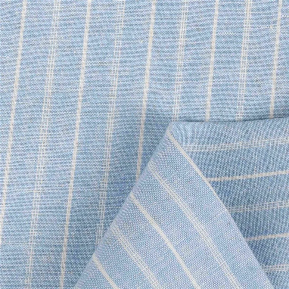 Sky Blue Fine Striped Linen Fabric suppliers Sky Blue Fine Striped Linen Fabric suppliers