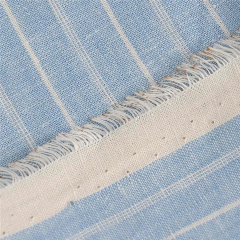 Sky Blue Fine Striped Linen Fabric price Sky Blue Fine Striped Linen Fabric price