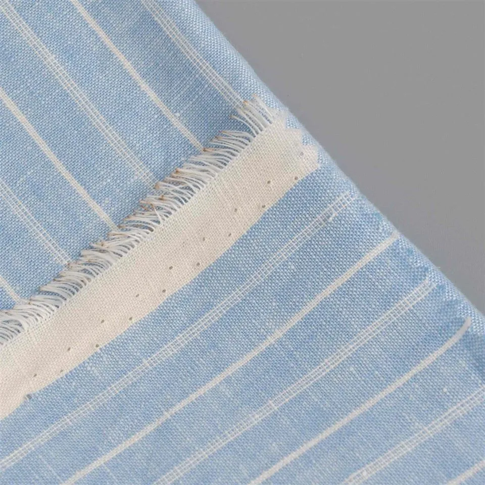 Sky Blue Fine Striped Linen Fabric suppliers Sky Blue Fine Striped Linen Fabric suppliers