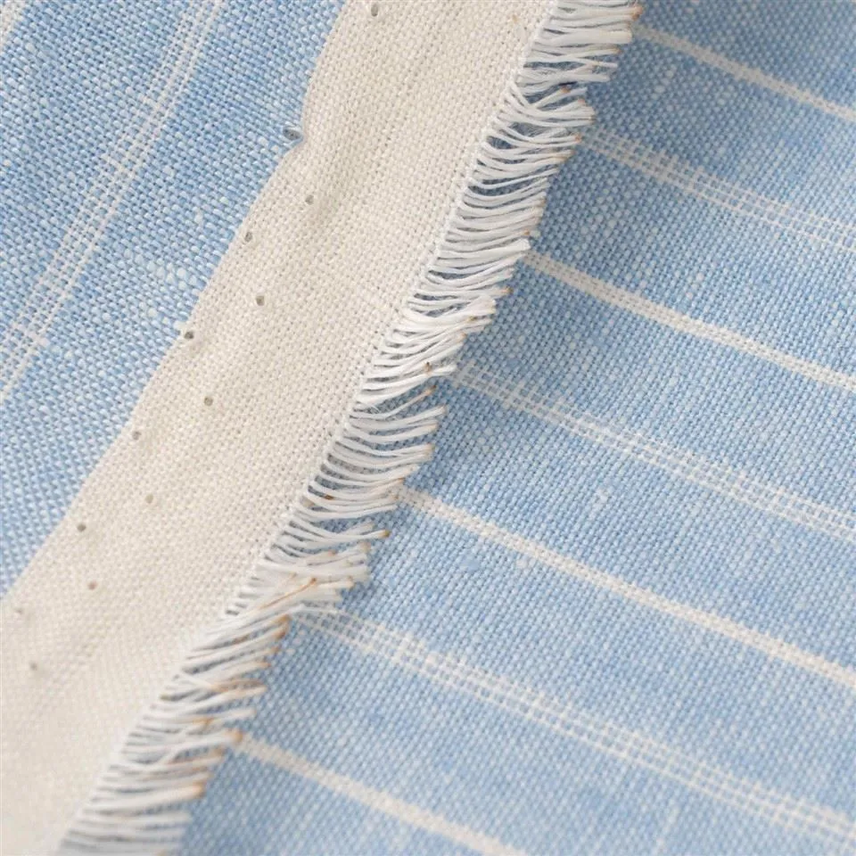 Sky Blue Fine Striped Linen Fabric suppliers Sky Blue Fine Striped Linen Fabric suppliers