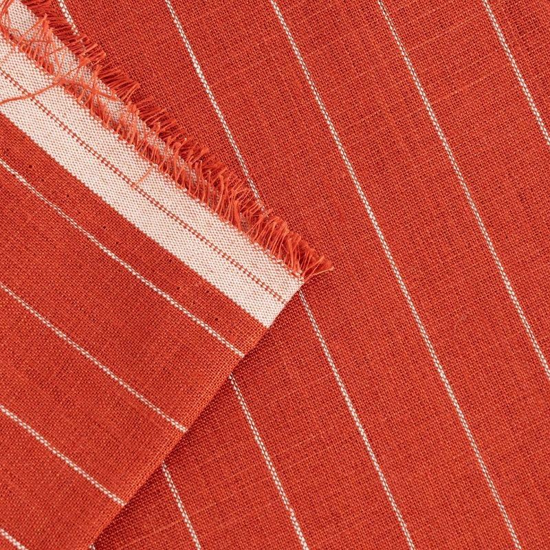 Terracotta Fine Striped Linen Fabric suppliers Terracotta Fine Striped Linen Fabric suppliers