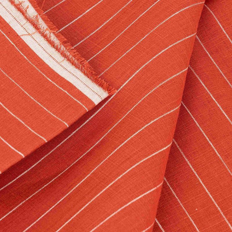 Terracotta Fine Striped Linen Fabric price Terracotta Fine Striped Linen Fabric price
