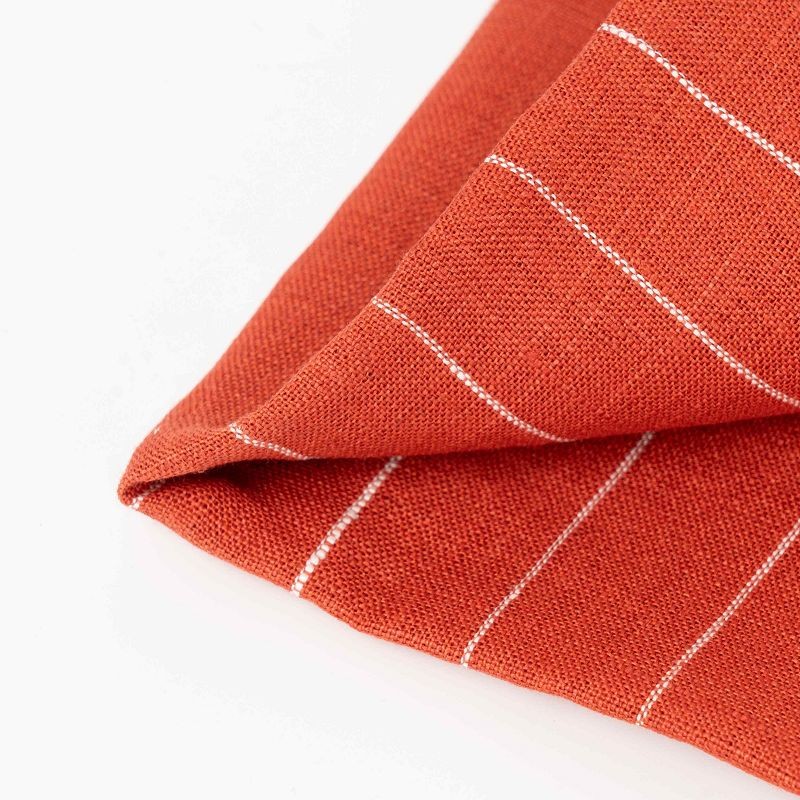 Terracotta Fine Striped Linen Fabric suppliers Terracotta Fine Striped Linen Fabric suppliers