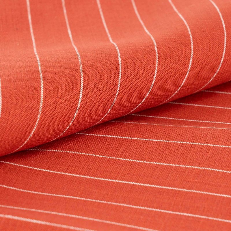Terracotta Fine Striped Linen Fabric best Terracotta Fine Striped Linen Fabric best